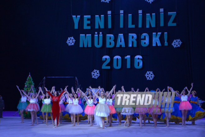 New Year party organized by Azerbaijan Gymnastics Federation.  Baku. Azerbaijan, Dec.24, 2015